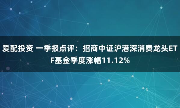 爱配投资 一季报点评：招商中证沪港深消费龙头ETF基金季度涨幅11.12%
